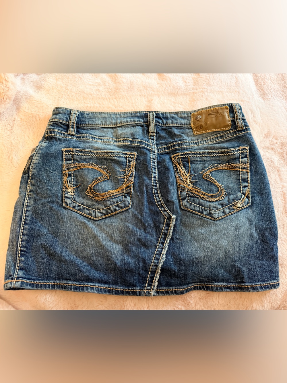 Vintage Silver Jeans Ravi mini Jean skirt detailed embroidered pockets